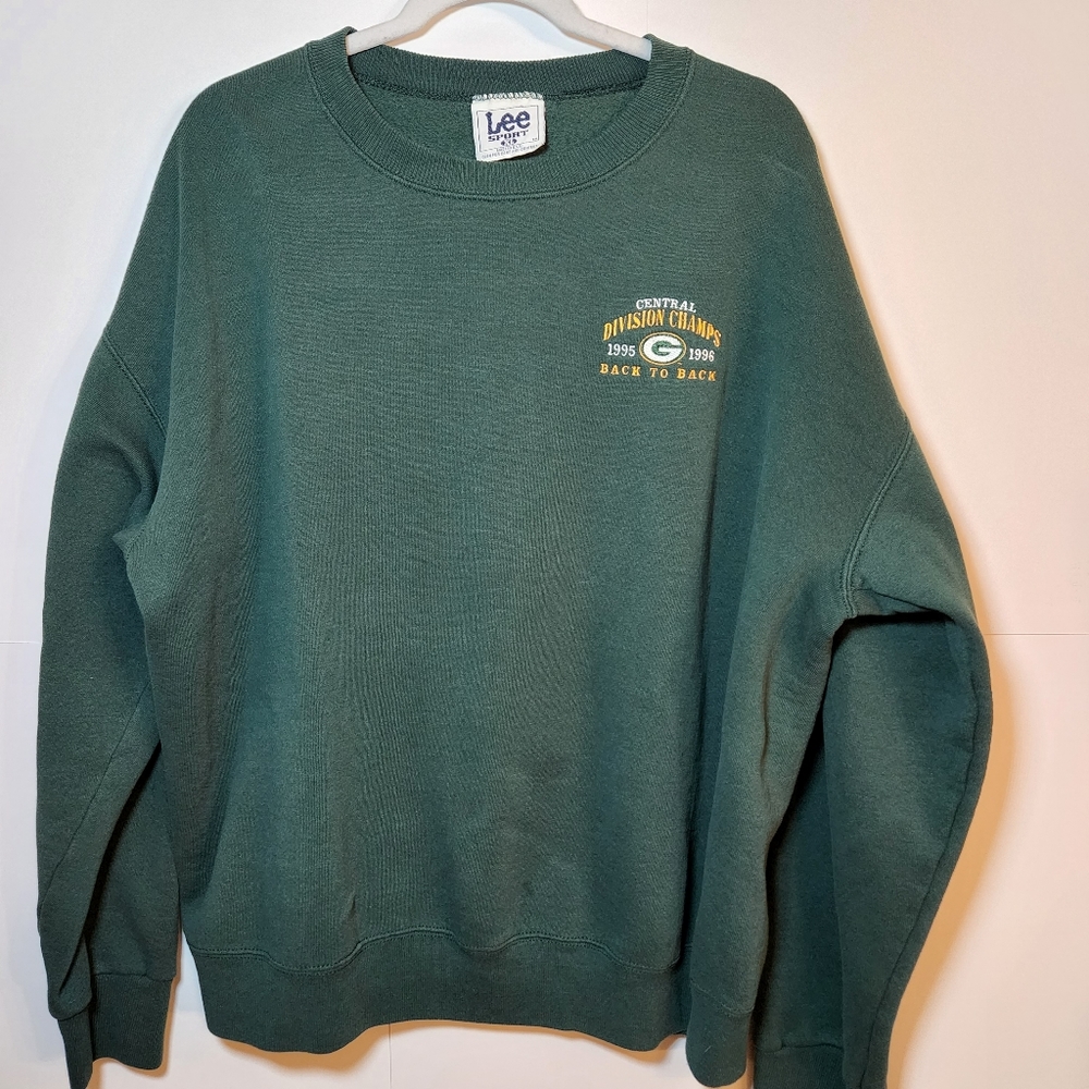 Vintage Lee Green Bay Packers Division Champs 1995 &1996 Crewneck XL